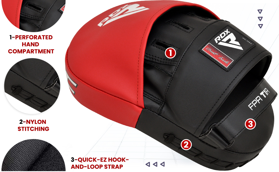 RDX Boxing Pads Focus Mitts, Maya Hide Leather Curved Hook and Jab