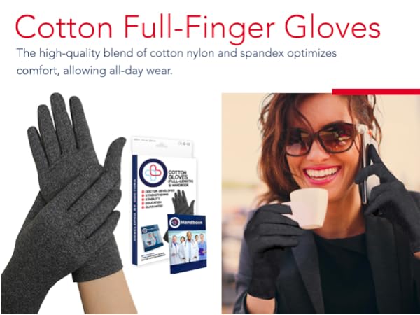 Cotton Arthritis Full-Finger gloves Grey