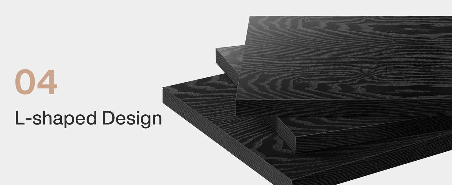black corner bookshelf