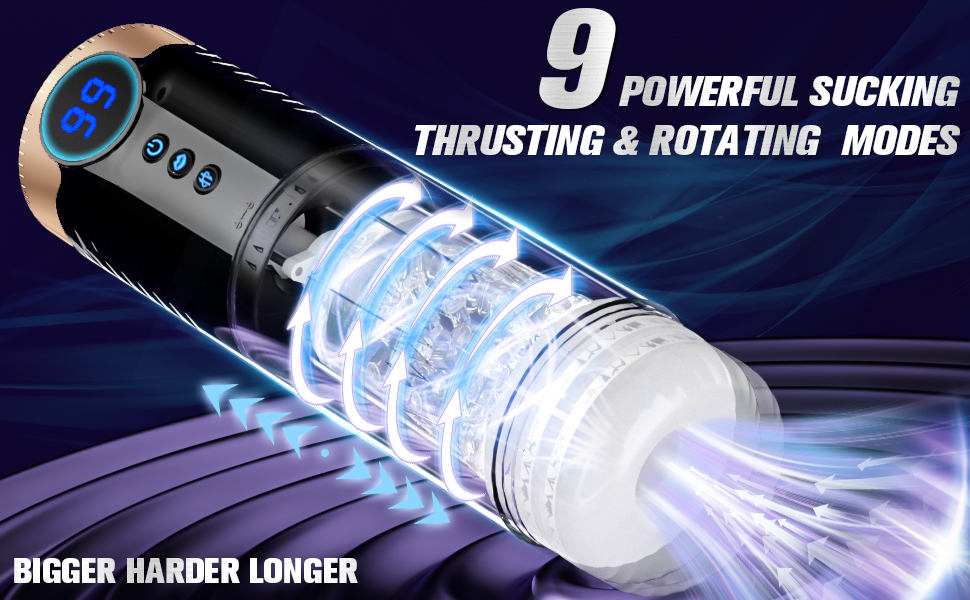 9 powerful sucking thrusting &amp; rotating Modes