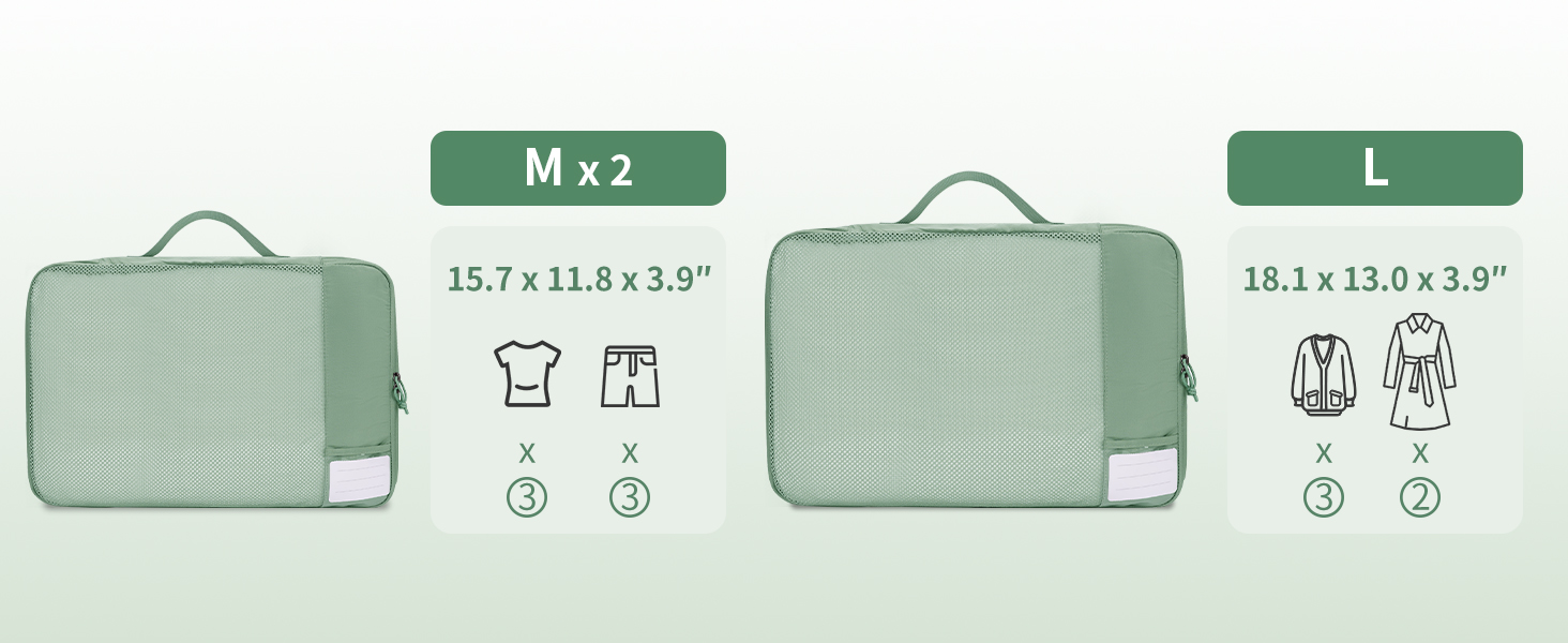 suitcase organizer with various sizes