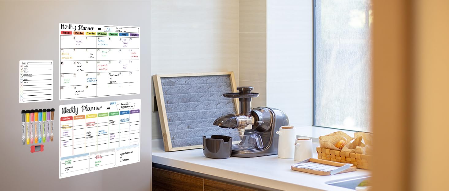 Dry Erase Calendar Kit Calendar for Refrigerator Monthly