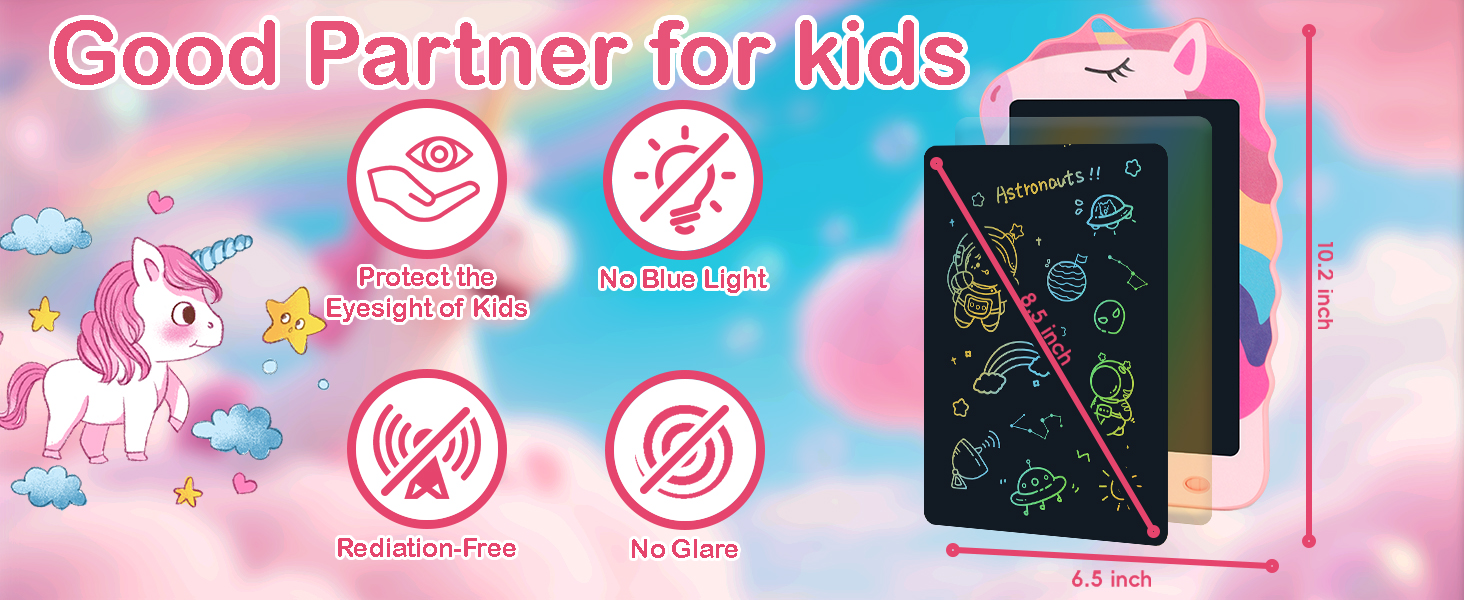 Close-up of LCD writing tablet screen