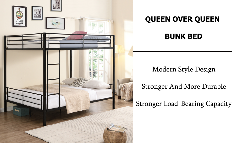 Queen Bunk Beds for Adults, Higher Quality Queen Over Queen