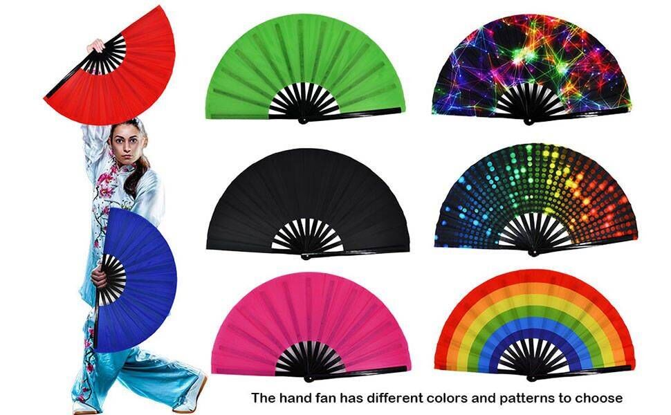 Amazon.com: STHUAHE Large Rave Fan Folding Hand Fan Popping