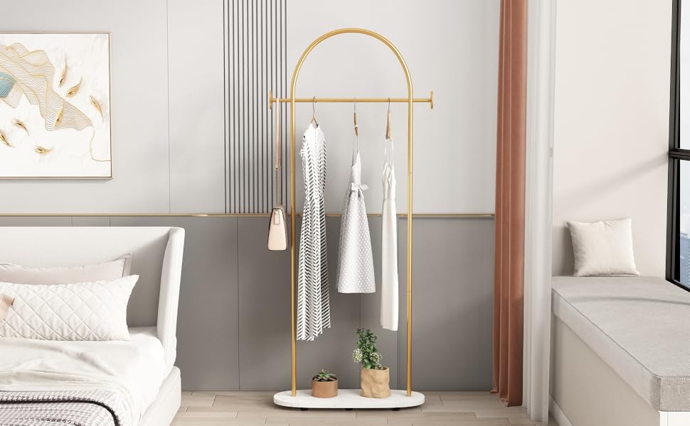 Smlttel White Clothing Racks Heavy Duty, Entryway Coat