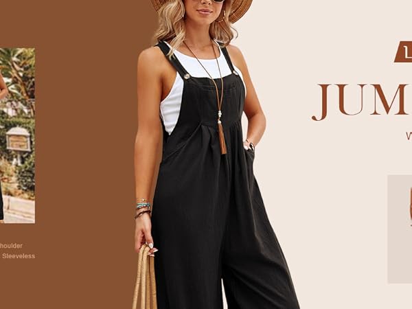 Amazon.com: yoeasy Women Wide Leg Straps Bib Jumpsuit Loose