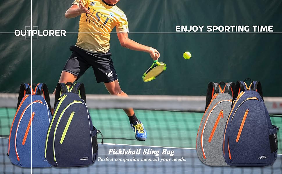OUTPLORER Pickleball Bag for Men Women Pickleball Backpack Reversible Crossbody