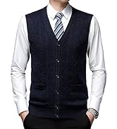 Leyoutx Men's Classic V Neck Wool Blend Sweater Vest Sleeveless