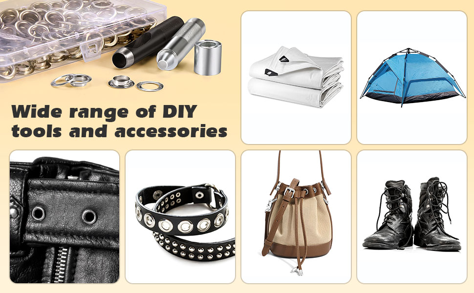 Vastar Grommet Tool Kit, 120 Sets 3/8 Inch (10mm) Grommets Eyelets Kit