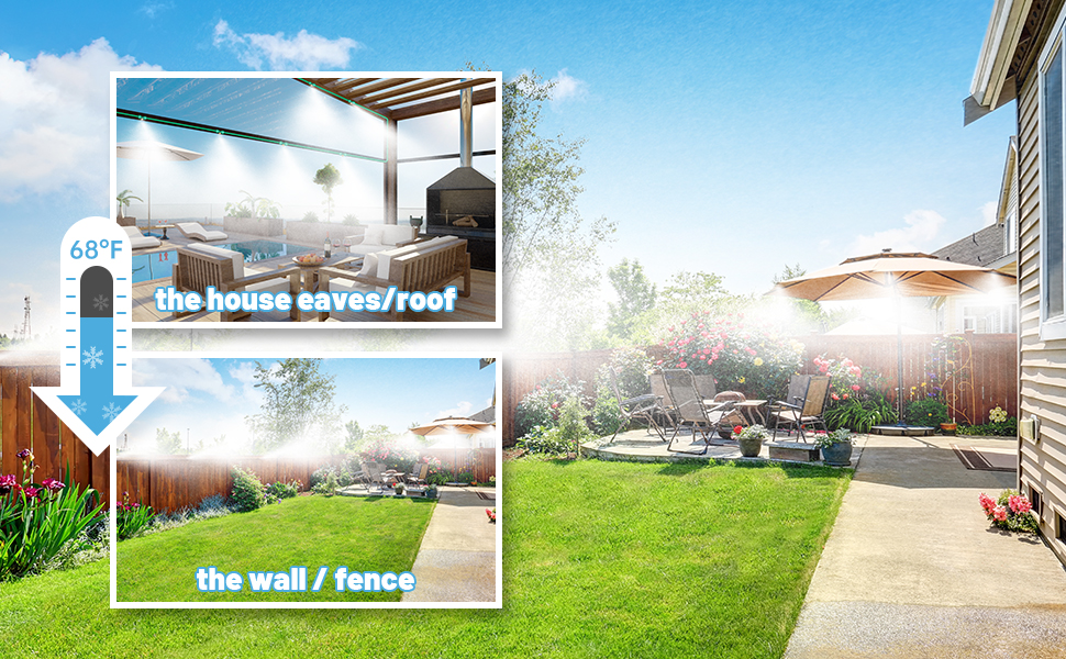 Misters for Outside Patio 65FT(20M) Mister System, 20