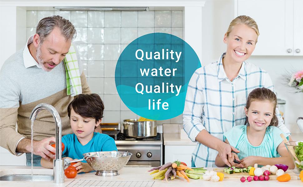 AQUACREST FQK2J Under Sink Water Filter, Replacement for GE