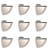 INCREWAY 4pcs Glass Support, 5-18mm Zinc Alloy Brushed Nickel Finish Adjustable Glass and Wooden ...