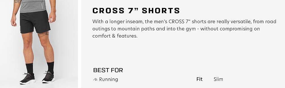 SALOMON CROSS 7 SHORTS 2枚セット Salomon Cross 7'' Shorts - Running shorts Men's | Buy online