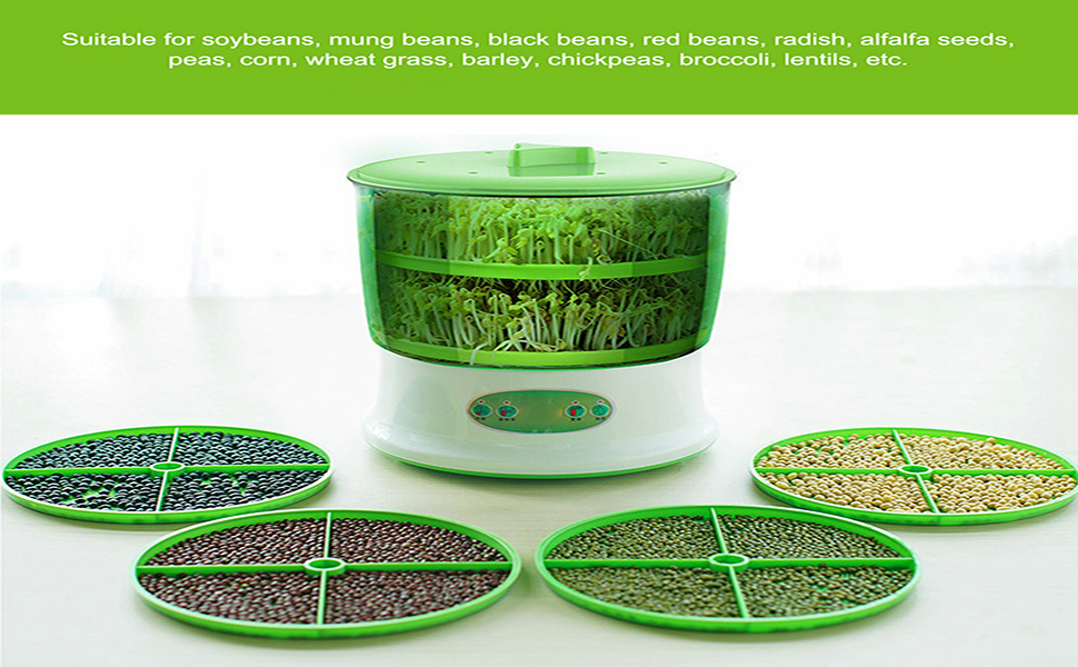 Bean Sprouts Machine, Seed Sprouter Kits, 360 Degrees Sprayer
