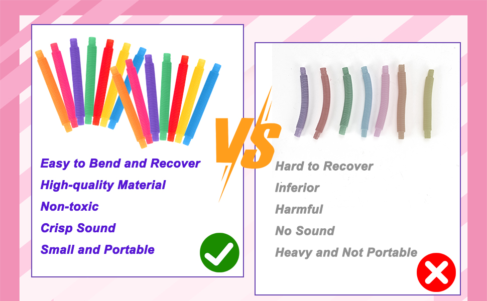 100 Pack Fidget Sensory Toy PopTubes