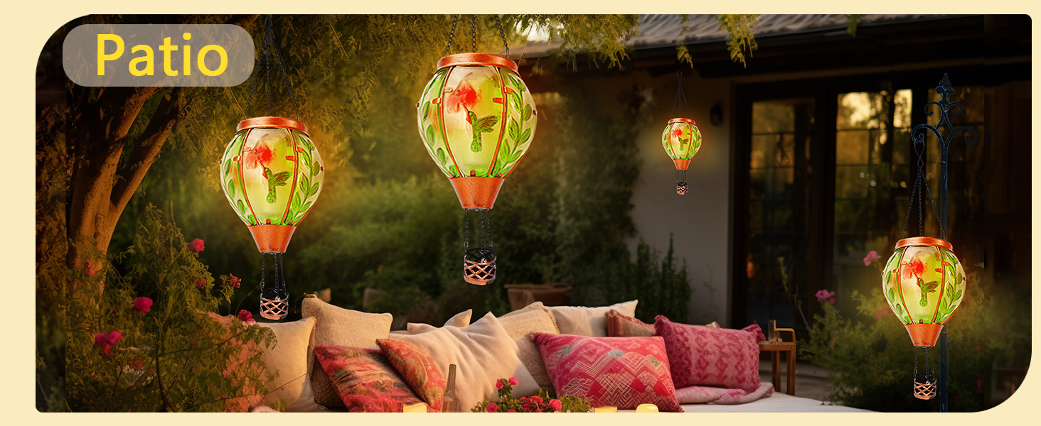 solar hot air balloon lantern with flame