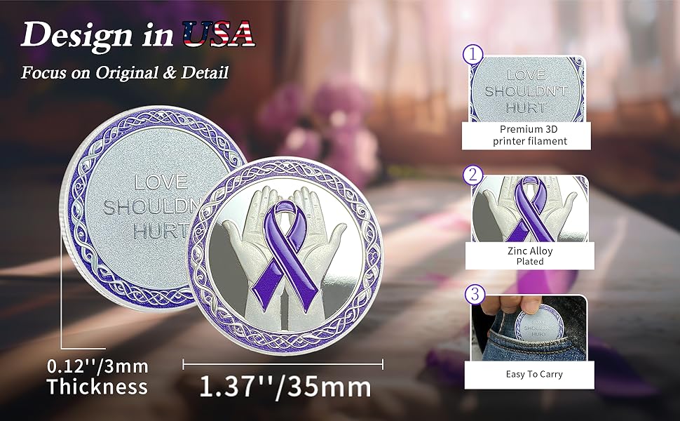 Delicate Purple Ribbon Coin