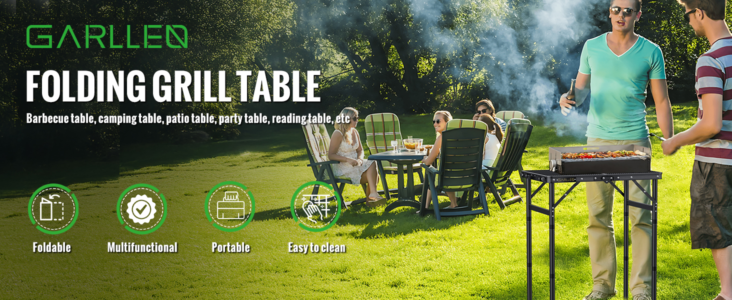 Folding grill table