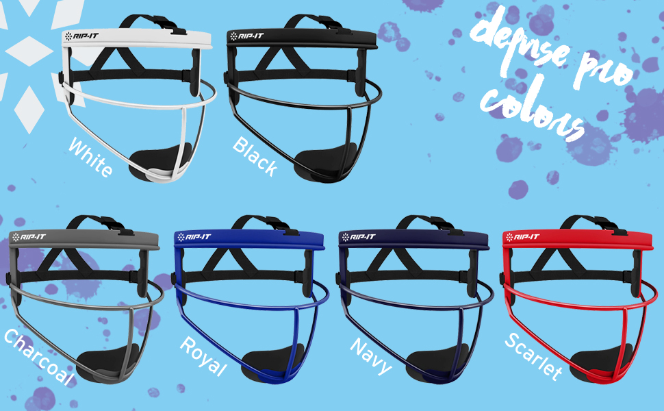 RIPIT Defense Pro Softball Fielder's Mask with Blackout