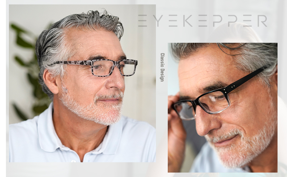 (Must Buy Both Eye) Black ClearLeft Eye +0.00 Eyekepper Reading Glasses with Different Strength