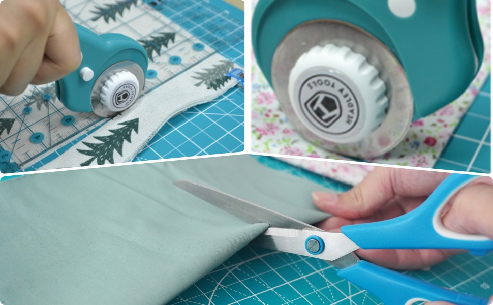 Rotary Cutter Set Quilting Kit incl. 45mm Fabric Cutter, 5 Extra