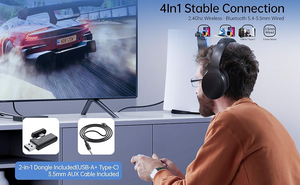 Active Noise Cancelling Headphones with Dongle