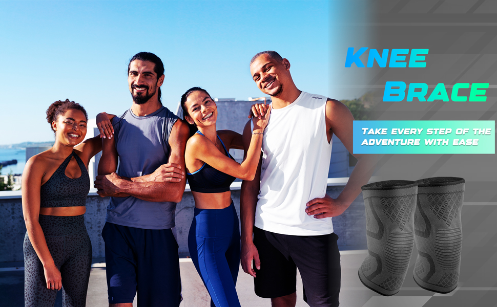FESAS Compression Knee Braces 2-Pack - Support Sleeve for Running