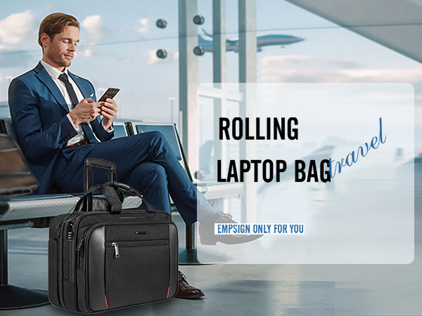 Amazon.com: EMPSIGN Rolling Briefcase Laptop Bag,17.3