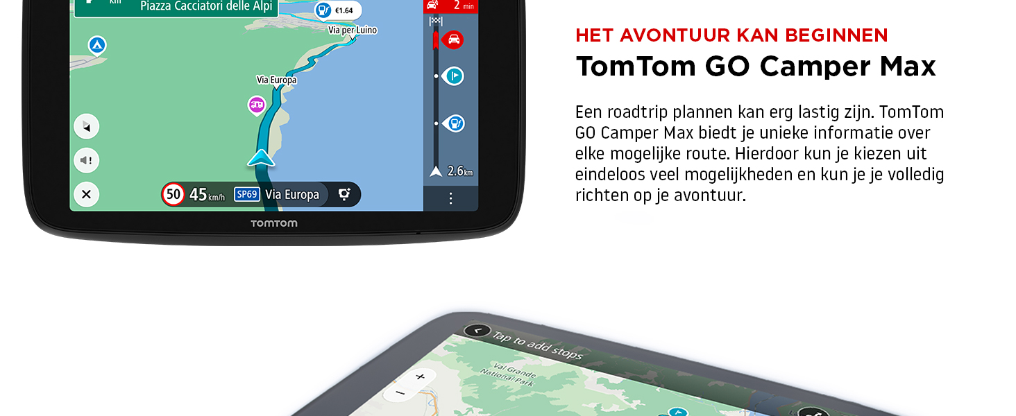 TomTom GO Camper Maxnavigatiesysteem voor campers en caravans, met 7