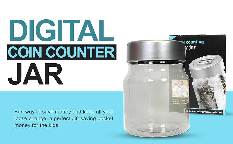 AAJ Digital Coin Counter Jar Coin Bank Counting Money Box with LCD