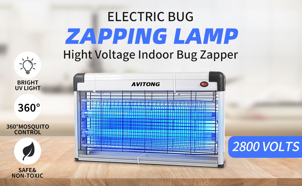 AVITONG Electric Bug Zapper，Effective 2800V 30W Electronic Indoor