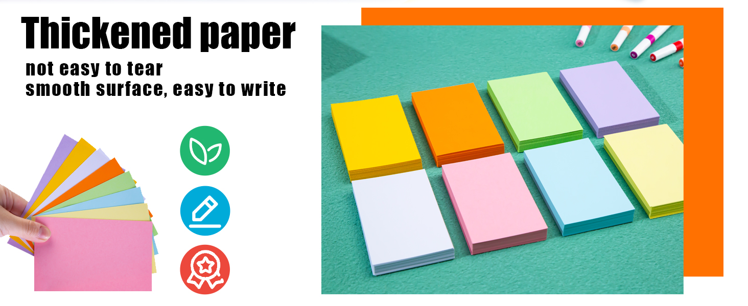 Koogel Coloured Index Cards Bulk, 640 Pieces Assorted Neon Colour Flash