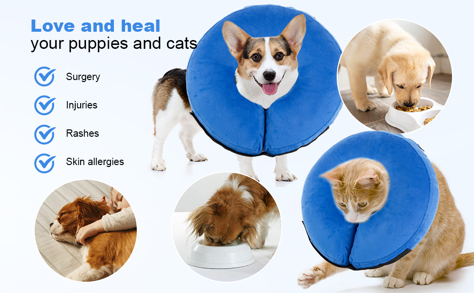 Sicilaien Pet Inflatable Neck Dog Cone After Surgery