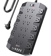 Power Strip, SUPERDANNY Surge Protector with 22 Outlets, 2 USB-C and 4 USB-A