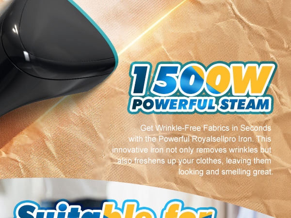 Steam, remove wrinkles, soften, defrost & clean any type of fabric.