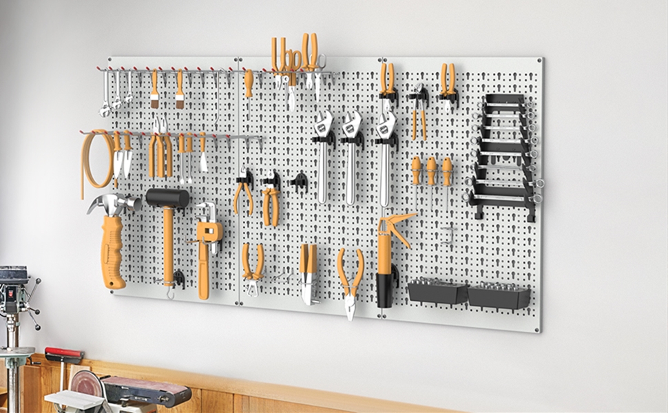 metal pegboard wall organizer for garage