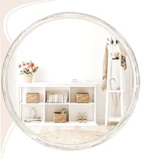 coastal white round mirror whitewash neutral circular large vanity mirror