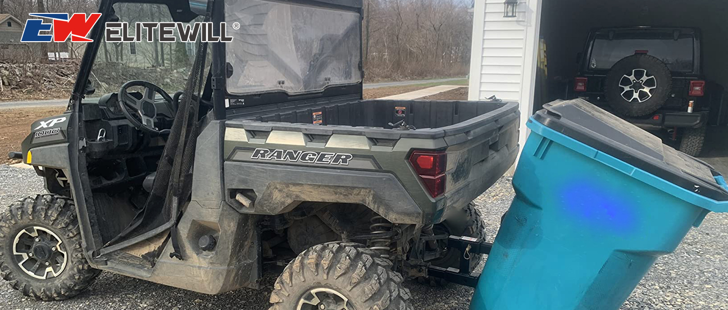 ELITEWILL 2" Trash Can Hauler Grabber Hitch Reciever, Garbage Hauling Towing Hitch