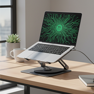Z17 Portable Laptop Stand, Ergonomic Adjustable Alloy Laptop Riser, Foldable Stand, Height Adjustable, Anti-Slip Design, Lightweight, Ideal for Work, Study, and Travel 15 SPN-MX9E8