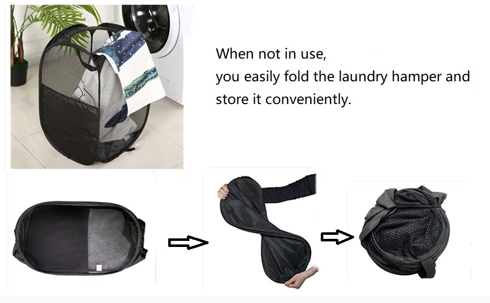 SYVOFOX 2 Pack Mesh Collapsible Laundry Baskets, Pop up Laundry Hamper