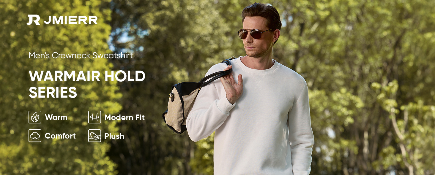 JMIERR Men's Crewneck Sweatshirt Casual Long Sleeves Sweatshirts Cotton Pullover Sweatshirt for Men