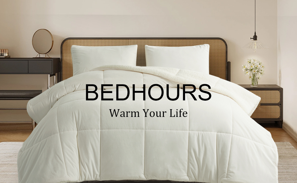 BEDHOURS Micromink Sherpa Comforter Set King3 Pieces Ultra