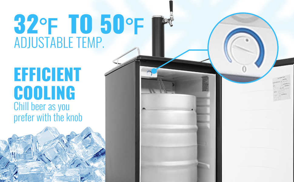 VEVOR Beer Kegerator, Single Tap Draft Beer Dispenser, Full Size Keg