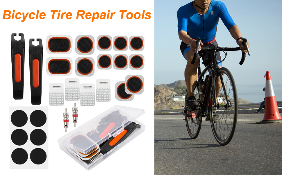 Oumers Bicycle 26Piece Tire Repair Tools, Bike Tire Patch Repair Kit Tube Repair Kit with