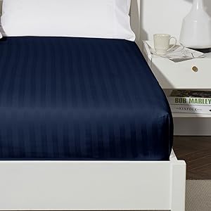 FITTED SHEET STRIPE NAVY