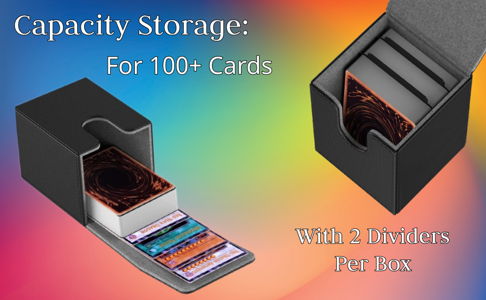 Bheddi Card Deck Box for YGO TCG Cards, with 2 Dividers per Box, Large