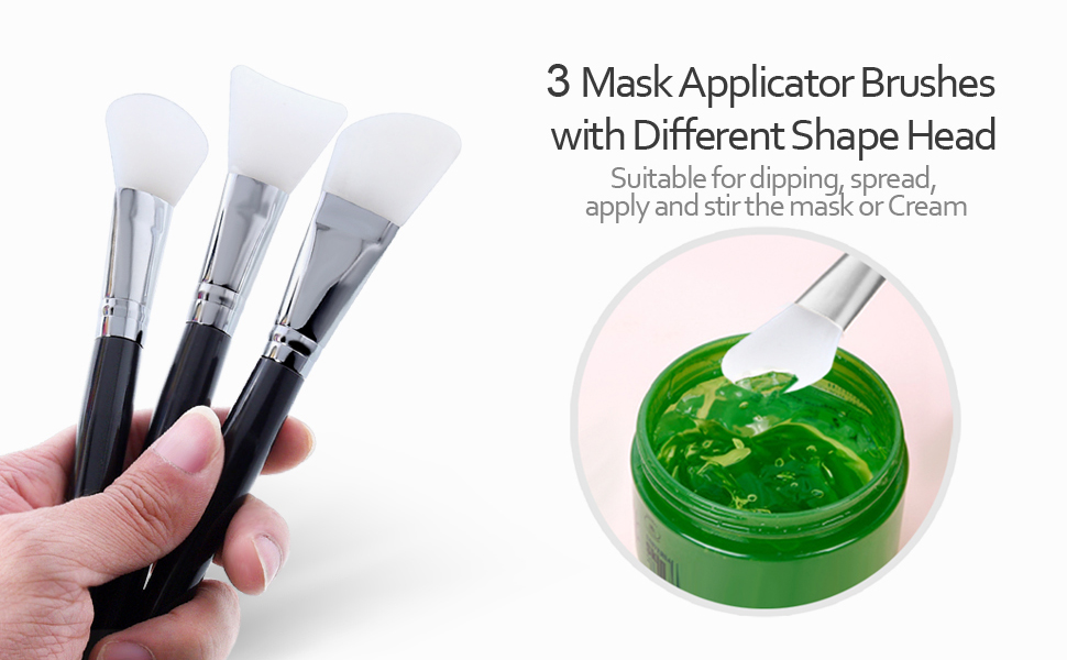 Spove 3pcs Silicone Face Mask Brushes, Facial Mud Mask