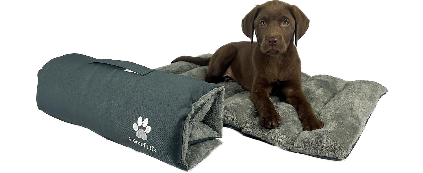 Roll up dog bed with puppy bed