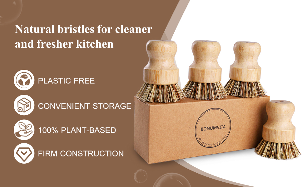 bamboo dish brush set